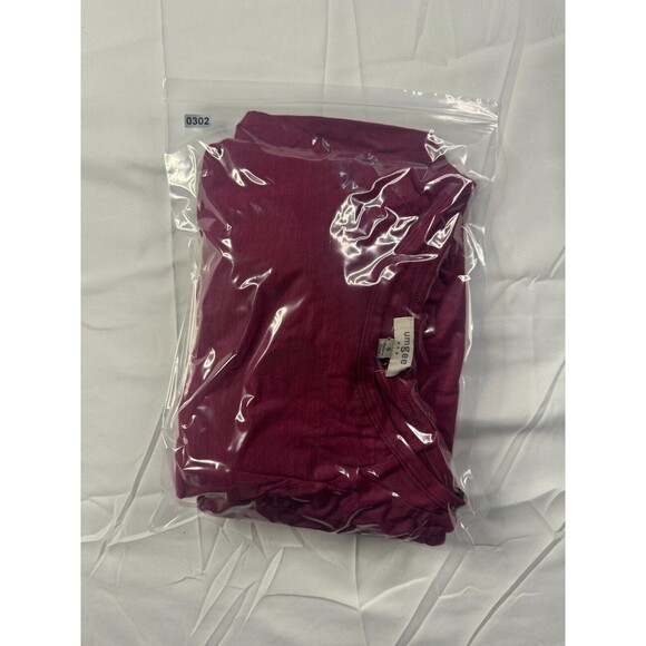 Umgee Dress Womens Size Small Cotton Ruffle Solid Burgundy Short Sleeve - Picture 6 of 7